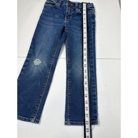 Old Navy Baby Boys 4T Jeans Straight Stretch Blue Denim Ripped Knee Flex Fit - Picture 5 of 8